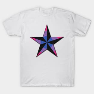 Bisexual Pride Flag Colored Nautical Star T-Shirt